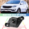 Black plastic rear view park assist reverse camera with square lens and bracket for toyota tacoma 2013-2015 backside view
