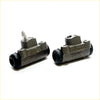 Gray metallic rear wheel brake cylinder assemblies with black rubber seals and threaded fittings for mazda bongo e-series