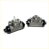 Gray metallic rear wheel brake cylinder for mitsubishi delica l400 space gear with black rubber end caps and threaded fittings