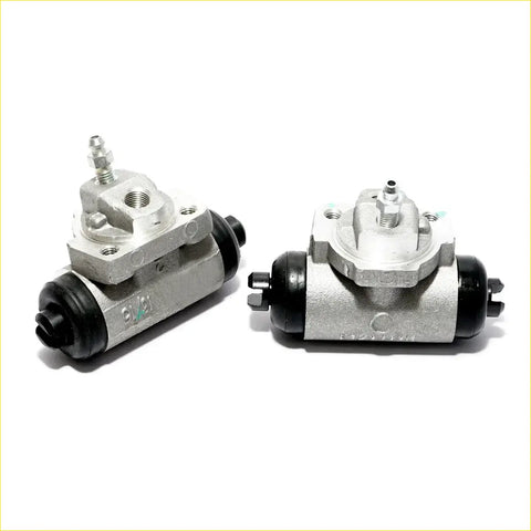 Silver metallic rear wheel brake cylinder drum brake assembly with black rubber parts for nissan ad wingroad y11 1999-2007