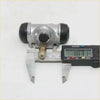 Rear wheel brake cylinder for nissan datsun 720 d21 with silver metal body black rubber caps and brass fitting measured 38.71 mm