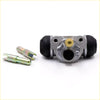 Rear wheel brake cylinder for nissan datsun 720 d21 sd25 td25 silver metal with black rubber caps and yellow center component
