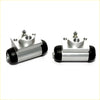 Rear wheel brake cylinder set 1.2l for nissan micra march k13 2010-2020 silver aluminum with black rubber end caps