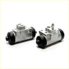 Silver metal rear wheel brake cylinder with black rubber seals and threaded fittings for mitsubishi triton l200 strada