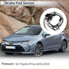 Black rear wheel brake pad wear sensor with coiled wiring and connectors for toyota prius 2010-2015 models