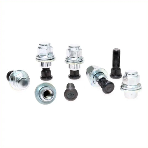 Set of chrome and black rear wheel nuts with threaded bolts for toyota hilux 2wd 4wd 1997-2005 vehicle assembly