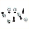 Set of chrome and black lug nuts with hex heads and threaded shafts for rear wheel nut stud set toyota hilux 1997-2005