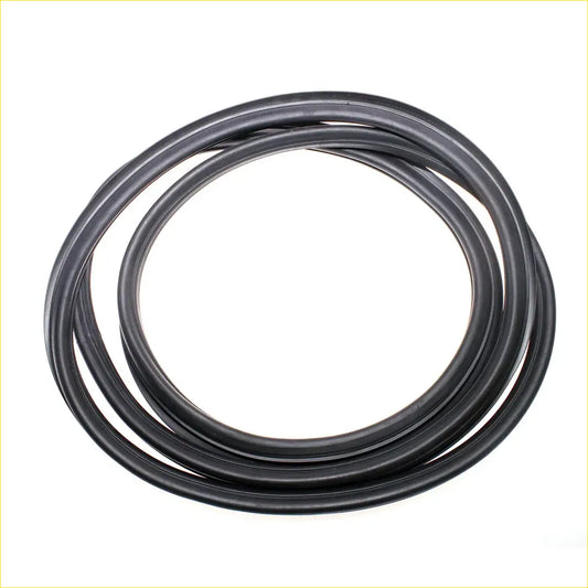 Black rubber rear windscreen weatherstrip coiled in a circle for Mazda B1600 B1800 REPU FD Courier