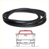 Black rubber rear windscreen weatherstrip for Mazda B1600 B1800 REPU FD Courier pickup truck shown from back side