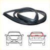 Black rubber rear windshield seal for nissan ad y10x wingroad resort 1990-1999 shown from the back side