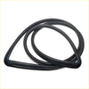 Black rubber rear windshield seal for Nissan AD Y10X Wingroad 1990-1999 with smooth flexible texture and rounded edges