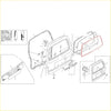 Technical diagram showing the back side of rear windshield weatherstrip assembly for nissan caravan homy ve24 urvan