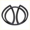 Black rubber rear windshield weatherstrip seal gasket for Nissan Datsun Sunny B110 automotive use shown from back side