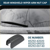 Black plastic rear windshield wiper arm nut cover for toyota rav4 2006-2023 shown from the back side