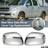 Chrome finished rearview mirror cover caps for toyota hilux vigo 2005-2011 shown from the back side
