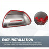 Shiny chrome rearview mirror cover overlay for toyota sienna 2011-2020 with red adhesive tape edges for easy install