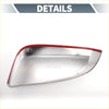 Chrome finished rearview mirror cover with red accent trim for toyota hilux 2015 2022 models