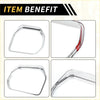 Chrome finished rearview mirror rain eyebrow trim with red accent for 2022 2024 toyota tundra
