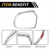 Chrome finished durable wear-resistant rearview mirror rain eyebrow trim with sleek rounded design for toyota tundra 2022-2024