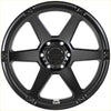Black matte finished alloy wheel recon armour with five spoke design and vsc logo at the center