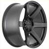 Black matte finished alloy wheel recon delta with five spoke design and roto branding on center cap