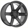 Black matte finished alloy wheel recon delta with five bold spokes and r10 logo on central hubcap