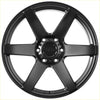 Recon delta matt black alloy wheel with black matte finish five-spoke design and firestone center cap