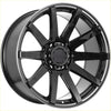 Recon force gloss black alloy wheel with black gloss finish sleek multi-spoke design and chrome accents