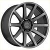 Recon force matt black dark grey tint two-tone black and silver alloy wheel with multi-spoke design and ricon logo