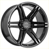 Black recon striker alloy wheel with glossy finish and five-spoke design for a sleek sporty look
