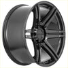 Recon striker gloss black alloy wheel with five-spoke design and rcco logo on center cap