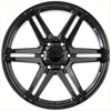 Black glossy finish recon striker alloy wheel with sleek multi-spoke design and firestone center cap