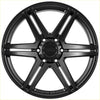 Black matte finished alloy wheel recon striker with five spoke design and ford logo center cap