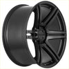 Black matte alloy wheel with five-spoke design and kitor branding on center cap recon striker matt black model