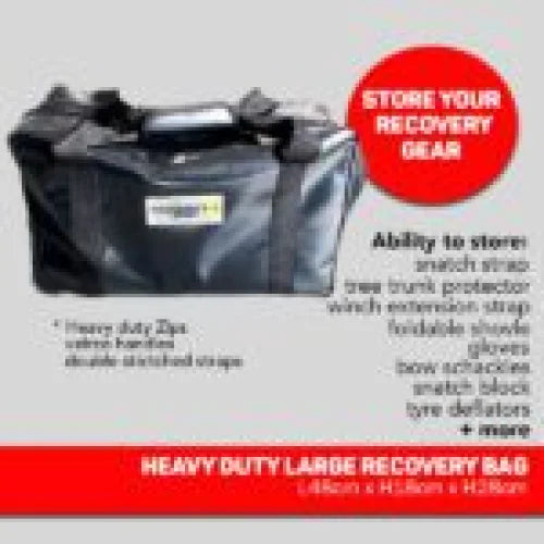 Large black heavy duty recovery bag made of durable heavy duty PVC for reliable transport