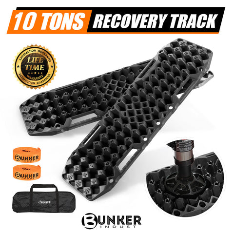 Bunker Indust Recovery Tracks Farm Jack Base 10T Board Sand Mud Snow OffRoad 4WD - Black