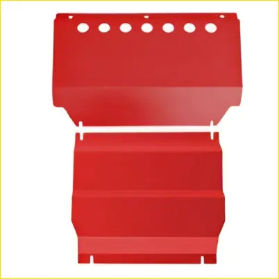 Red metal bash plate tool tray with circular holes fits mitsubishi triton ml mn 2006-2015 underbody sump guard