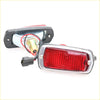 Red rectangular tail light with chrome bezel and black housing for nissan datsun 510 240z marker lights set back view