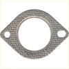 Silver metallic exhaust manifold gasket with diamond plate texture and two holes for redback 2.5 inch catback exhaust
