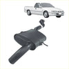 Black redback 2.5 inch exhaust manifold with curved cylindrical design and metallic fittings for holden commodore ute