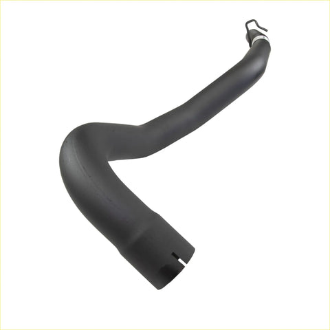 Black rubber engine coolant hose with metal clamp and hook showing the back side for redback 25 tail pipe exhaust for holden commodore ute