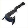 Black metal exhaust manifold with flanged ends and curved design for redback 3 dual exhaust holden commodore ve vf