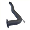 Black matte metal exhaust manifold with flanged ends and angular design for redback 3 dual exhaust holden commodore
