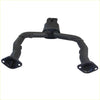 Black catalytic converter with flanged ends and central housing for redback 3 inch dual exhaust holden commodore ute