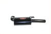 Back view of redback 3 inch dual exhaust for holden commodore ve vf ute in black red rack with matte finish and chrome accents