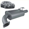 Gray metallic exhaust manifold with curved pipes and flanged bracket for redback 3 inch rear muffler holden commodore ve vf