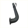 Black matte metal redback 3 inch tail pipe with flange and hose connectors for holden commodore ve vf passenger side back view