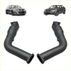 Black matte exhaust manifold pipes with flanged ends and curves for redback dual 3 inch engine back exhaust hotdogs for holden commodore
