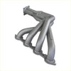 Gray metallic redback dual 3 inch engine back exhaust with sleek angular design and embossed branding for holden commodore