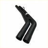 Back view of black matte finish redback dual exit rear muffler delete pipe with curved dual exhaust for holden commodore 5.7l